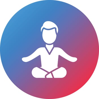 Meditation Glyph Circle Gradient Background Icon vector