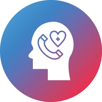 Psychological Help Glyph Circle Gradient Background Icon vector