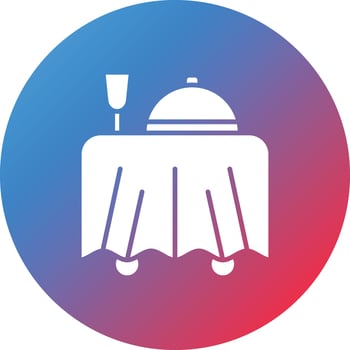 Room Service Glyph Circle Gradient Background Icon vector