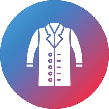 Lab Coat Glyph Circle Gradient Background Icon vector