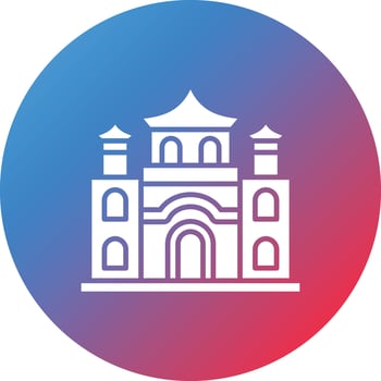 Historic Site Glyph Circle Gradient Background Icon vector