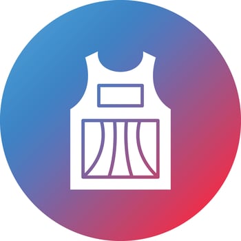 Sleeveless Shirt Glyph Circle Gradient Background Icon vector
