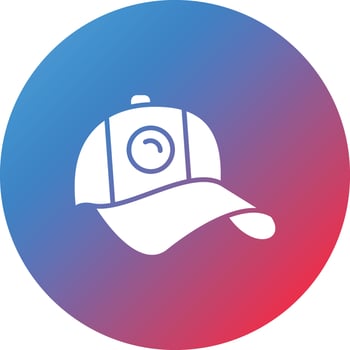 Baseball Cap Glyph Circle Gradient Background Icon vector