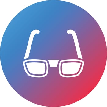 Eyeglasses Glyph Circle Gradient Background Icon vector
