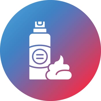 Barber Foam Glyph Circle Gradient Background Icon vector