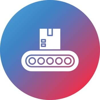 Conveyor Belt Glyph Circle Gradient Background Icon vector