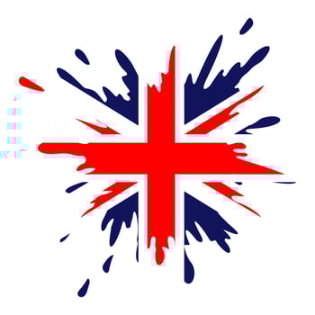 union jack flag splash design vector illustration
