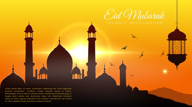 Abstract Islamic Eid Mubarak elegant background vector