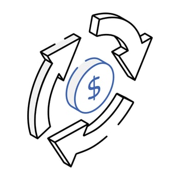 An icon of user refresh isometric design vector