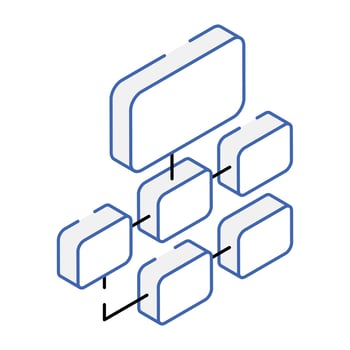 Editable isometric icon of hierarchy vector