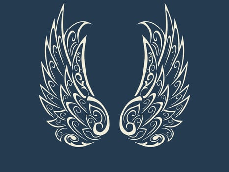 Abstract white angel wings vector design