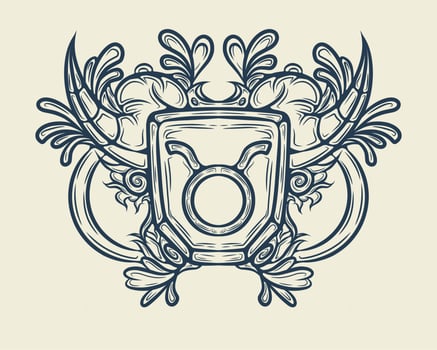Taurus zodiac symbol line art design vector
