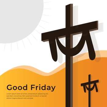 Good Friday Christian Religious Occasion With Jesus Cross Vector Illustration For Poster Background Social Media Post Greetings Banners Logo Symbol Elements And Print