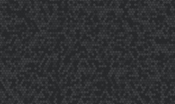 Small hexagon shape with random black metallic color seamless pattern background. vector