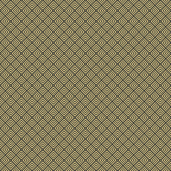 Abstract black square lines shape overlap pattern with gold color background. vector