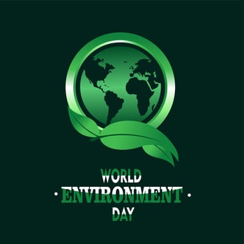 World Environment Day, Green Vector Design, Vector Illustration And Text