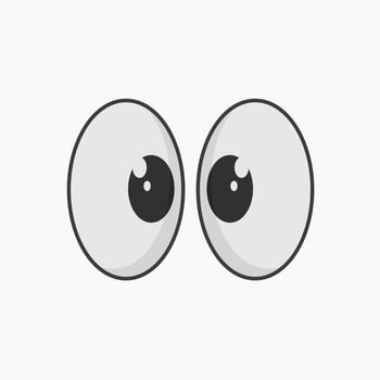 cartoon style eye illustration with cute look vector