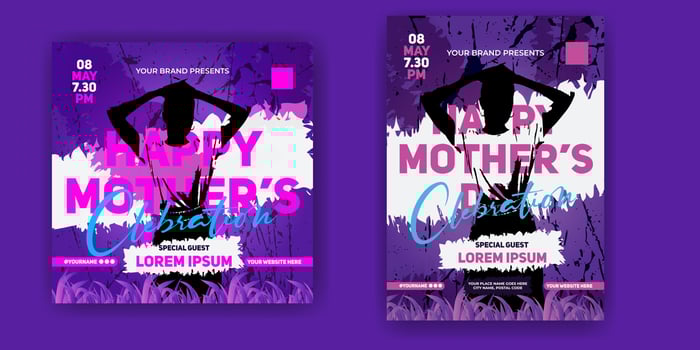 Mothers Day Celebration Party Flyer Social Media Post Template Web Banner Pack Combo Vector Design Free Download