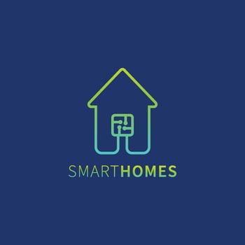 Smart Home Logo Design. Smart House flat design. Vector Design Logo