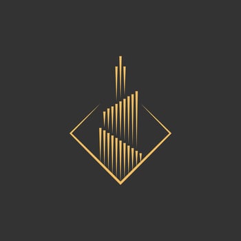 Real estate building logo. Line Art design. home house roof door window family residence, property mortgage business. vector