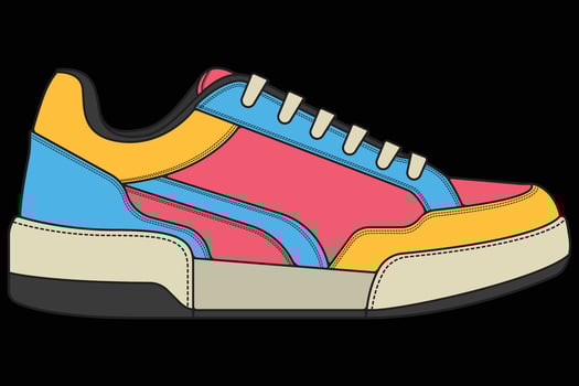 Vector sneakers shoes for training, running shoe vector illustration. Sport shoes color full.