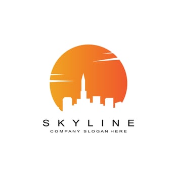 City Skyline,Skyscraper for Urban Real Estate Building Logo Design Vector