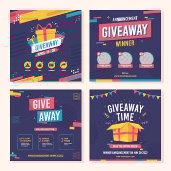 Colorful Giveaway Social Media Template vector