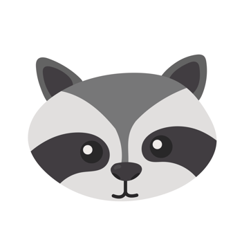 Animal head cartoon sticker in flat style png