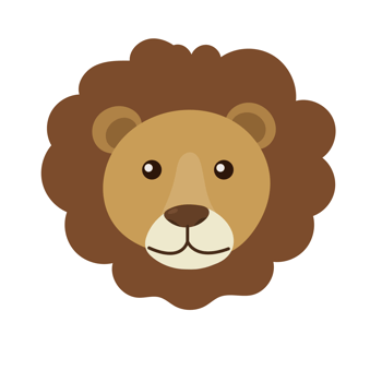 Animal head cartoon sticker in flat style png