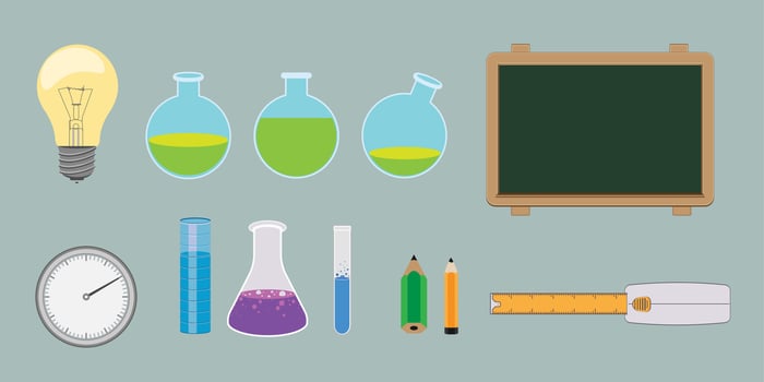 Set of different school supplies. vector