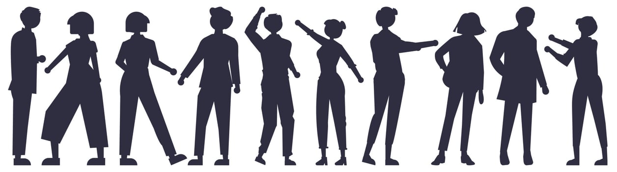 male and female anonymous person silhouettes Vector. People silhouettes Portraits illustration man women couple. vector