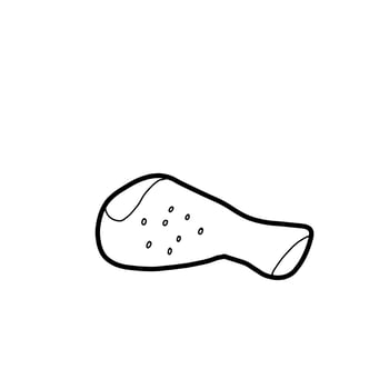 Chicken Fresh Food Hand drawn organic line Doodle vector