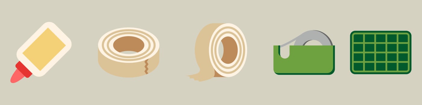 Stationery icon set vector