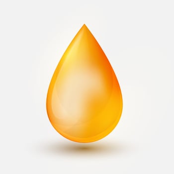 Realistic yellow  oil drop  on white background. vector