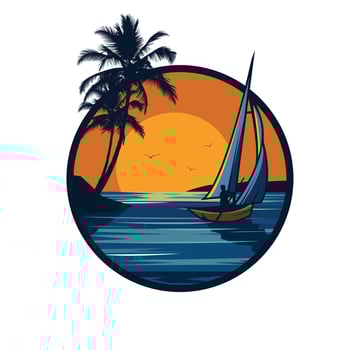 sailing on the ocean vector