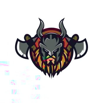 viking and axes vector
