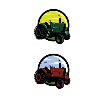 tractor logo illustration vector