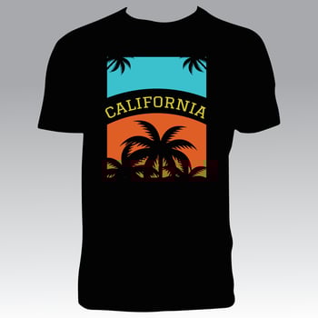 California Beach T Shirt Design vector