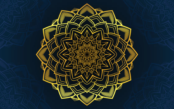 Mandala design  luxury ornamental background in gold color vector