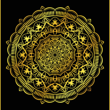 Mandala design  luxury ornamental background in gold color vector