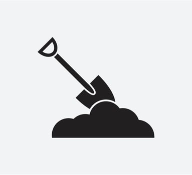 Shovel icon vector logo design template