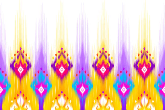 Ikat ethnic seamless pattern design abstract geometric Aztec fabric carpet ornament chevron textile decoration wallpaper. Tribal turkey African Indian American traditional embroidery vector