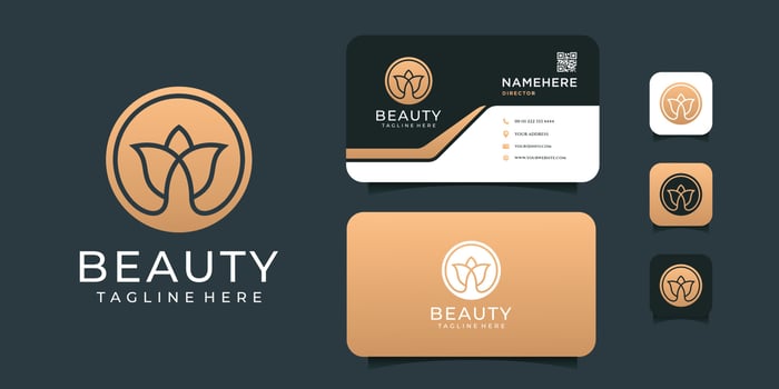Luxury beauty gold spa flower logo vector design inspiration