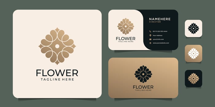 Minimalist beauty flower logo design template for spa wellness vector