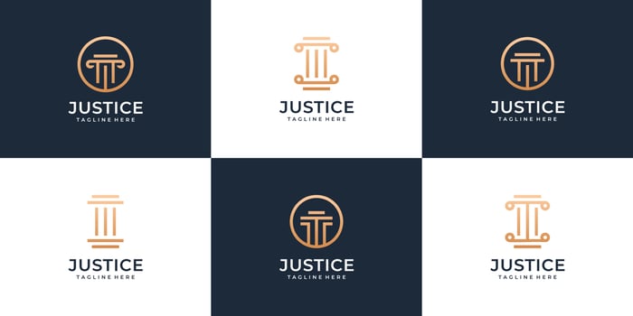 Set of modern legal lawyer justice logo design collection bundle vector