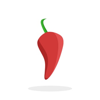 fresh red chili flat icon illustration for food menu design element vector