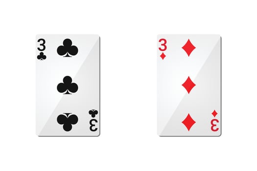 Number 3 playing cards vector