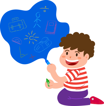 Kids cartoon character , Reading and drawing png