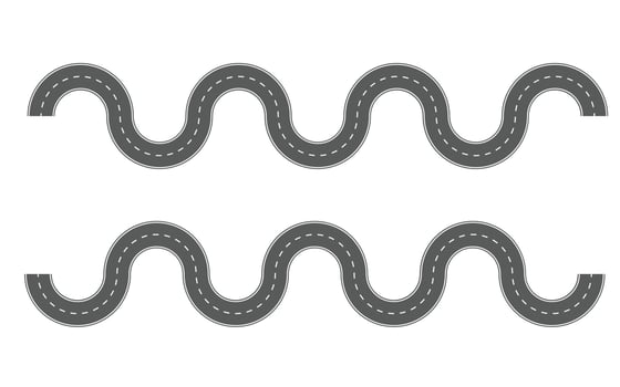 Winding road timeline concept vector