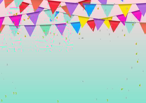 graphics festival flag multicolor for decorative happy for backdrop background vector illustration